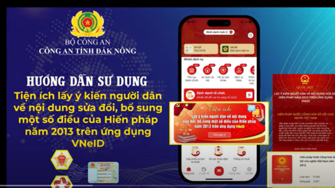 HƯỚNG DẪN NGƯỜI DÂN Ý KIẾN ĐỐI VỚI DỰ THẢO SỬA ĐỔI, BỔ SUNG HIẾN PHÁP NĂM 2013 QUA ỨNG DỤNG VNEID